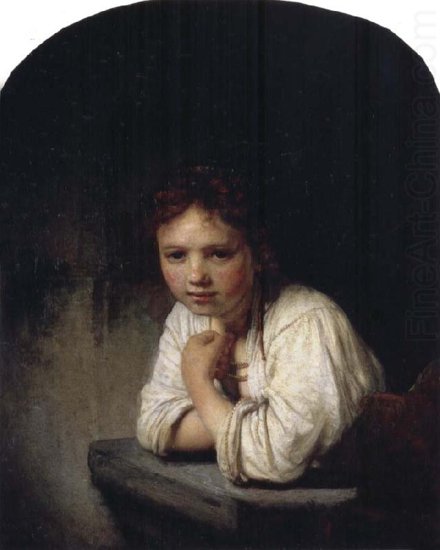 Girl Leaning on a Window Sill, REMBRANDT Harmenszoon van Rijn